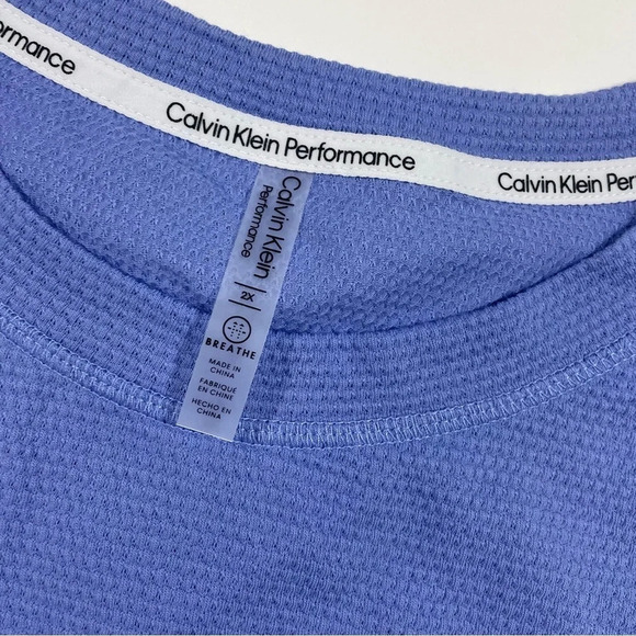 CK Calvin Klein Performance Ruched Tank Top Blue Purple Size 2X - Picture 4 of 6